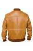 Vintage Camel Bomber Brown Leather Jacket 